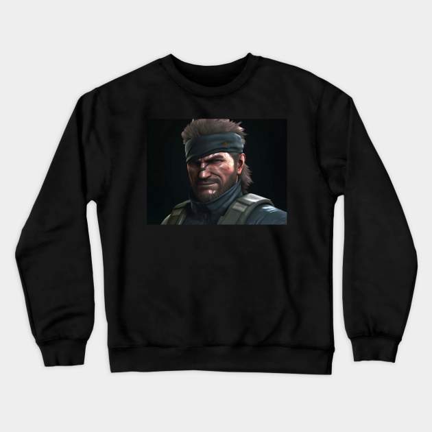 Solid Snake Looking At The Camera Crewneck Sweatshirt by CloneTalk